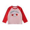 Cotton Hall Camiseta de Algodón Puro para Niños Otoño Niños y Niñas Bebé Dibujos Animados Tops Camisetas de Manga Larga para Niños Transpirables