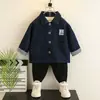 Chaqueta de Mezclilla para Niños de Primavera y Otoño, Estilo Coreano, Chaqueta Casual Elegante de Color Sólido para Niños, Prenda de Comercio Exterior Transfronterizo para Niños Pequeños