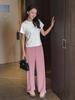 Talla grande Pantalones de pierna ancha cómodos de nicho para mujer Casuales que combinan con todo Pantalones rectos para mujer Nuevos Pantalones deportivos holgados de corte slim