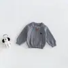 Cárdigan de Punto Bordado de Dibujos Animados para Bebé Dianxi para Niños, Nueva Chaqueta Suéter Casual Simple Estilo Coreano de Otoño