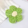 Flor de Crochê Criativa em Blocos de Cor Flor Pom Pom Acessórios de Flor de Crochê Doces Presilhas de Cabelo e Acessórios de Cabelo Fofos em Estilo Coreano