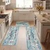 Tapetes de piso para cozinha estilo americano para envio internacional, absorventes, resistentes à sujeira, fáceis de manter, tapetes de pé em formato de tira longa, conjunto de tapetes para porta de entrada