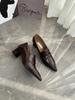 Versão em Pele de Ovelha ~ Mocassins Quadrados Retrô Britânicos para Mulheres, Couro Genuíno, Elegantes, para o Trabalho, Salto Grosso, Sapatos Pequenos de Couro, Flats
