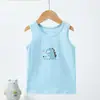 Colete Infantil de Verão Algodão Puro Estampa de Desenho Camiseta Básica Sem Manga Infantil para Meninos e Meninas Ajustada Categoria a Atacado