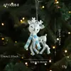 Pingente de Plástico Azul Transfronteiriço Pó Pegajoso Decoração de Janela de Árvore de Natal Estrela de Cinco Pontas Floco de Neve Decoração de Desenho Animado Layout de Cena