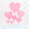 Enfeite de bolo de aniversário plug-in estrelas brilhantes cartão de amor estrelas de cinco pontas corações foscos estrelas cartão grande