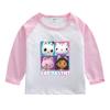 Camiseta de manga comprida para meninos e meninas, roupas de primavera e outono 2023, nova camiseta infantil de gola redonda para usar por baixo, top de algodão infantil estilo ocidental