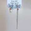 Aretes de mariposa de cristal degradado azul hielo sal de mar de verano, diseño nicho, aretes Mori de perla de imitación, aretes de alta gama
