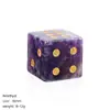 Dados de cristal natural de 16 mm transfronterizos, herramienta de puntuación para juegos de mesa recreativos, tallados de piedra en bruto, dados de piedra semipreciosa de ángulo recto
