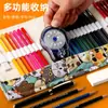 Estuche de Lona Colorido con 72 Ranuras, Gran Capacidad, Multifuncional, Estuche de Lápices para Dibujo Lindo y Sencillo, Almacenamiento Enrollable para Bolígrafos