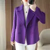 Casaco de Lã 100% Pura Novo Estilo Outono/Inverno 2026, Dupla Face, para Mulheres, Casaco Fashion Estilo Coreano de Botões Duplos, Corte Slim Fit para Figuras Baixas