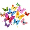 Borboleta Tridimensional 3D Decoração de Parede para Sala de Estar Adesivo de Parede Decalque para Quarto de Dormir Quarto Infantil Criativo Ímã de Geladeira