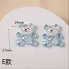 Dijes de Oso con Degradado de Purpurina Accesorios de Resina Pegamento de Crema para Manualidades Materiales para Joyería Pegatinas de Resina Luminosas
