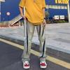 Jeans Patchwork Rotos de Calle Alta Europea y Americana para Hombre Primavera y Otoño Amarillo Lodo Desgastado Hiphop Pantalones de Calle Modernos Hombres