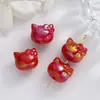 Joyería de Gato Gatito de Chocolate Resina Linda Imitación Rosa Galleta Pegamento de Crema Luminoso Pasador Accesorios DIY
