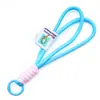 Colgante Llavero de Cuerda Trenzada de Nylon Anudada Bloque de Color Correa Corta para Teléfono Desmontable Accesorio de Correa Colgante Anti-Pérdida