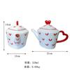 Xinming Nueva Taza y Platillo en Forma de Corazón Rojo Amor Plato de Cerámica Irregular Taza de Café Amor Juego de Taza para Té de la Tarde