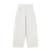 Pantalones de pierna curva, pantalones de pierna ancha, pantalones rectos holgados, pantalones casuales, pantalones de mujer, pantalones largos de verano de mezcla de Lyocell-Tencel-algodón