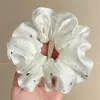Scrunchie floral multicamadas estilo coreano, elástico de cabelo de alta qualidade, corda para coque estilo preguiçoso, acessório de cabelo elástico