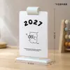 Novo Calendário de Mesa Simples 2027 com Suporte e Design Divertido de Urso, Enfeite do Ano da Ovelha, Caderno para Mesa de Escritório de Estudante