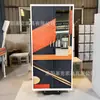 Armário com Porta de Correr Dupla Impressa, Guarda-Roupa de Aço com Acabamento Espelhado, Armário de Armazenamento de Metal para Uso Doméstico, Armário de Metal Estilo Minimalista Personalizável
