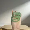 Pulseira de calcedônia verde-óleo estilo Livro Vermelho, pulseira de ágata verde uva verde-claro, aquamarina transparente de gelo atacado