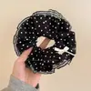 Anel de Cabelo Listrado de Cabeça de Bola Intestino Grosso Celebrante da Internet 2025 Novo Estilo Corda de Cabelo para Rabo de Cavalo Alto Acessório de Cabelo Feminino Corda de Cabelo