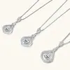 Collar de Moissanita Lágrimas de Sirena Estilo Único Moderno Cadena para Clavícula de Plata de Ley S925 Colgante de Gota de Agua Al por Mayor
