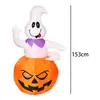 Abóbora Fantasma Inflável Brinquedo de Horror para Feriado Adereços de Atmosfera para Quintal Aranha Crânio Balde de Gelo Anel Barra de Gelo Fantasma Branco