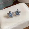 Brilho de Diamante~Olho de Gato Azul Gelo Estrela Pentagrama Brincos Doce Cool Estilo Menina Popular Brincos Versáteis de Alta Qualidade para Mulheres