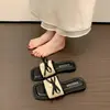 Sandalias y Chanclas de Nuevo Estilo 2026 para Mujer, Punta Cuadrada, Tejidas, Slip-On, Lazo, Tacones de Verano