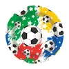 Tema de Fútbol Mundial Platos de Papel Desechables Vasos de Papel Caja de Palomitas Set Banderín Mantel Decoración Camino