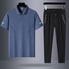 Conjunto de Camisetas para Homens de Meia-Idade e Idosos, Novo Estilo Verão 2026, Roupa de Verão para o Pai, Manga Curta de Seda Gelo, Roupa para o Dia dos Pais
