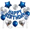 Set de globos creativos felices cumpleaños exclusivo transfronterizo para fiestas de cumpleaños, globos de papel de aluminio, globos de látex, decoración de ambiente