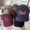 Gorra de Béisbol Vintage Bordada con Letra Americana en Contraste Estilo Coreano Moderna Versátil para Hombre y Mujer Sombrero con Sentido del Diseño