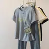 Alta Qualidade 40s 92% Algodão 8% Elastano + Costas Gola Redonda Roupa Feminina Tamanho Grande 200 Jin Mulher Magra Camiseta com Estampa de Letras para Mulheres