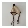 Diseño de Nicho Coreano Sombrero de Punto con Protección para las Orejas Infantil Otoño e Invierno Protección para las Orejas para Niños y Niñas Lindo Cálido Sombrero de Lana con Protección para las Orejas