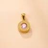 Pingente Único Aço Inoxidável Transfronteiriço Joias Estilo Corte Retrô Acessórios de Colar Diamante Redondo Cravejado Acessórios de Joias DIY