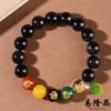 Pulseira de obsidiana olho de arco-íris obsidiana dourada sorte cinco elementos Deus da Riqueza cinco caminhos pulseira para homens e mulheres casal