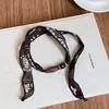 Colar Tecido de Seda Estampado Animal Print com Contas de Madeira Divertidas Corrente para Suéter Personalizada Acessórios de Design Original de Nicho