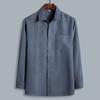 Cardigã masculino vovô roupa de verão verão meia-idade e idoso roupa de pai camisa de manga comprida top de lapela para homem camiseta de manga comprida