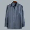 Camisas Casuales de Manga Larga para Hombre en Verano para Personas de Mediana Edad y Mayores, Camisas Holgadas para Hombre, Tops de Algodón para Hombre, Camisas Versátiles al por Mayor con Sensación de Hielo