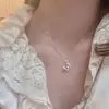 Collar de Mariposa Plateada para Mujer Verano Estilo Frío Ins Personalidad Colgante de Celebridad de Internet Cadena para Clavícula de Lujo Ligero Nicho Estilo Versátil