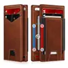 Cartera Plegable Ultra Fina Transfronteriza para Hombre, Gran Capacidad, Múltiples Ranuras para Tarjetas, Portatarjetas de Identificación, Cartera de Cuero Simple para Negocios