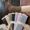 Calcetines de doble costura para mujer, calcetines de punto medio sin costuras para otoño e invierno, estilo universitario coreano, color liso, versátiles, acanalados verticales, calcetines largos