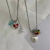 Chica Dulce y Fresca~Collar Coreano con Cuentas de Corazón 2026 Nuevo Diseño de Marca Pequeña Cadena para Clavícula Accesorio de Collar Versátil para Mujeres