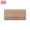 Nueva billetera de mujer con hebilla de alto sentido, moda coreana, color sólido, gran capacidad, monedero multifuncional de tres pliegues para mujer