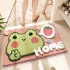 Alfombrilla antideslizante para baño, alfombrilla de puerta de inodoro de Shiba Inu de dibujos animados para dormitorio, alfombra de mascota aterciopelada, alfombrilla de suelo absorbente para baño