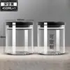 Pote de vidro borossilicato selado com tampa pote de armazenamento de cozinha doméstico pote de chá transparente redondo pote de grãos