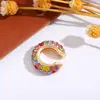 Moda Retro Europeia e Americana Simples da Moda Forma de C Cravejado com Diamante Colorido Brilhante Acessórios de Orelha Moda para Meninas Brilhantes Clipe de Orelha Brilhante Brincos Femininos